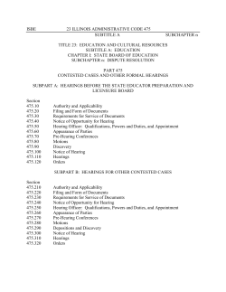 Part 475: Contested Cases and Other Formal Hearings