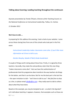 Talking about learning: Leading teaching