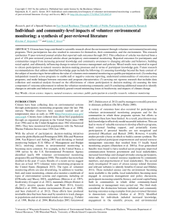 and community-level impacts of volunteer environmental monitoring