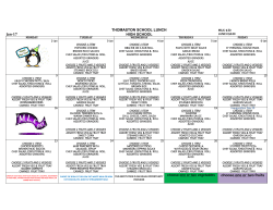 THOMASTON SCHOOL LUNCH Jan-17 HIGH SCHOOL choose one