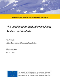 The Challenge of Inequality in China