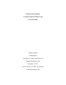El Paraiso del Traficante: A Content Analysis of Music Lyrics in
