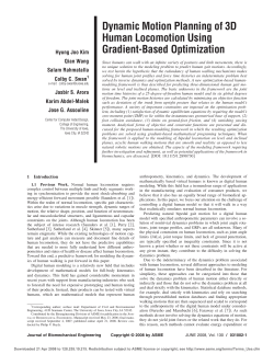Dynamic Motion Planning of 3D Human Locomotion Using Gradient