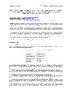 effects of addition glycerol co-product of biodiesel in the