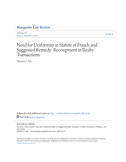 Need for Uniformity in Statute of Frauds and Suggested Remedy
