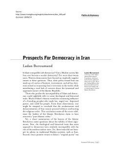 Prospects For Democracy in Iran