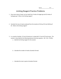 Limiting Reagent Practice Problems