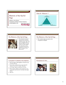 Rhetoric of the Op-Ed Page