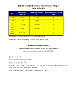Bottle Feeding Schedule and Homemade recipes