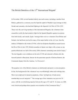 The British Battalion of the 15 International Brigade