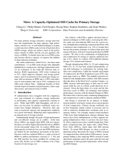 Nitro: A Capacity-Optimized SSD Cache for Primary Storage