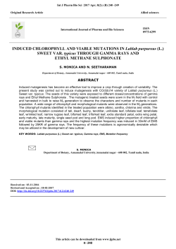 INDUCED CHLOROPHYLL AND VIABLE MUTATIONS IN Lablab