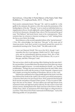 181 Kent Johnson, I Once Met: A Partial Memoir of the Poetry Field