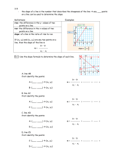 3-5 - the slope of a line is the number that describes the steepness