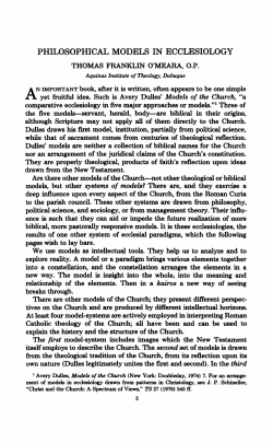 philosophical models in ecclesiology