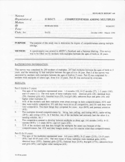 SUBJECT: Organization of Mothers Twins