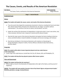 The Causes, Events, and Results of the American Revolution