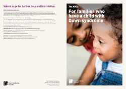 For families who have a child with Down syndrome