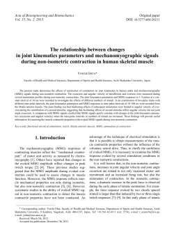 The relationship between changes in joint kinematics parameters