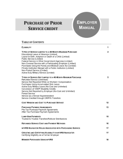 Purchase of Prior Service Credit