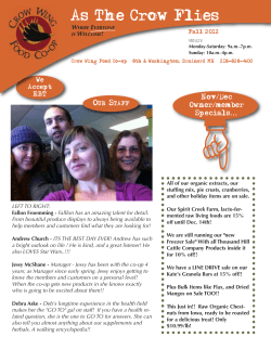 As The Crow Flies - Crow Wing Food Co-op