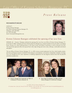 P r e s s   R e l e a s e - Law Office of Kirsten Scheurer Branigan, PC
