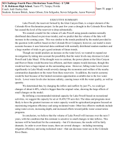 EXECUTIVE SUMMARY Lake Powell, the reservoir formed by the
