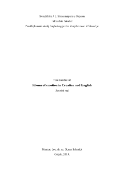 Idioms of emotion in Croatian and English - FFOS