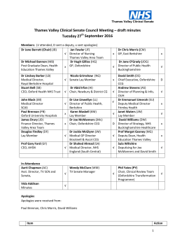 Senate Minutes 27.09.2016 - Thames Valley Clinical Senate