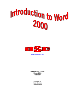 Starting Word - Data Service Center