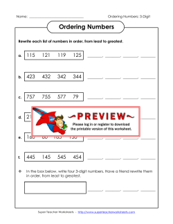 Ordering - Super Teacher Worksheets
