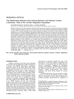The relationship between socio-sexual behavior and salivary