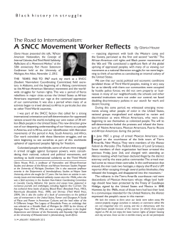 A SNCC Movement Worker Reflects By Gloria House