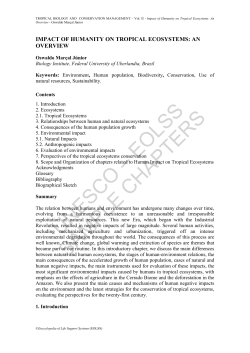 Impact of Humanity on Tropical Ecosystems: An Overview