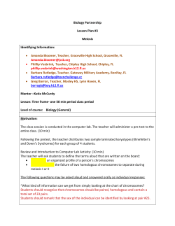 Biology Partnership Lesson Plan #3 Meiosis