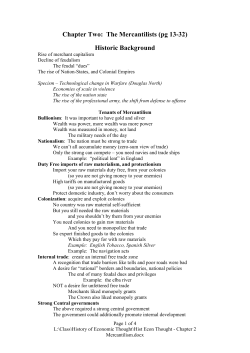 Chapter 2 Mercantilism