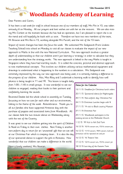 Friday 13th November 2015 - Woodlands Academy of Learning