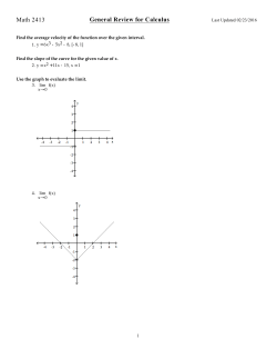 Math 2413 General Review for Calculus