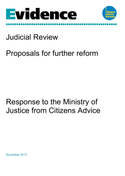 Judicial Review Proposals for further reform Response to the