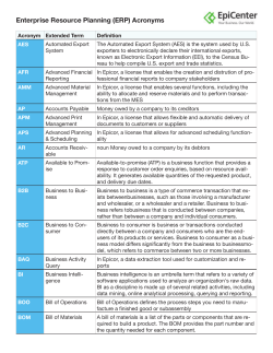 Enterprise Resource Planning (ERP) Acronyms