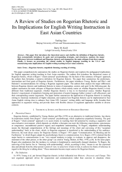 A Review of Studies on Rogerian Rhetoric and Its Implications for