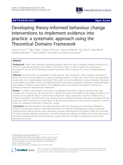 Developing theory-informed behaviour change