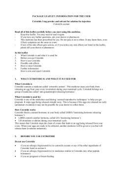 PACKAGE LEAFLET: INFORMATION FOR THE USER Cetrotide 3