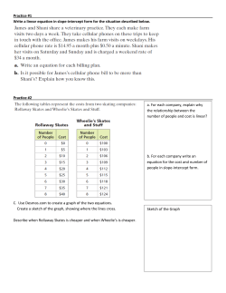 Practice #1 Write a linear equation in slope