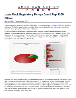 Lame Duck Regs - The American Action Forum