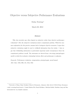 Objective versus Subjective Performance