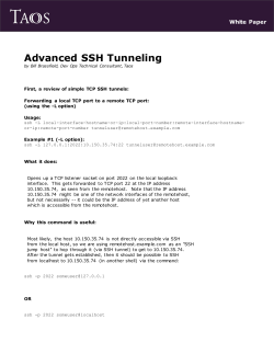 Advanced SSH Tunneling