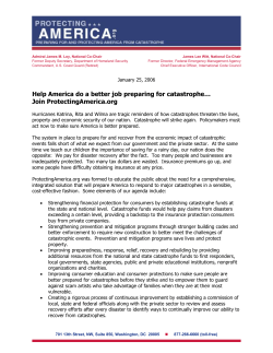Preparing for and Protecting America from Catastrophe