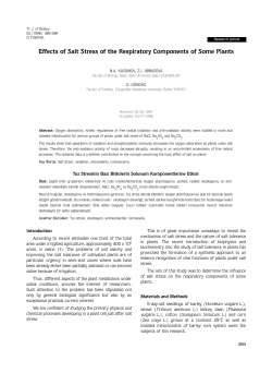 Effects of Salt Stress of the Respiratory - Tubitak Journals