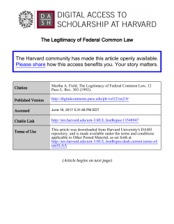 The Legitimacy of Federal Common Law